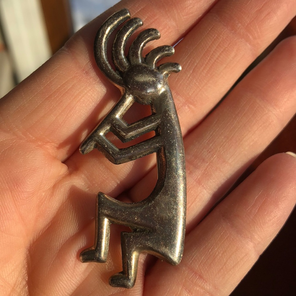 Sterling Kokopelli Pin/Pendant